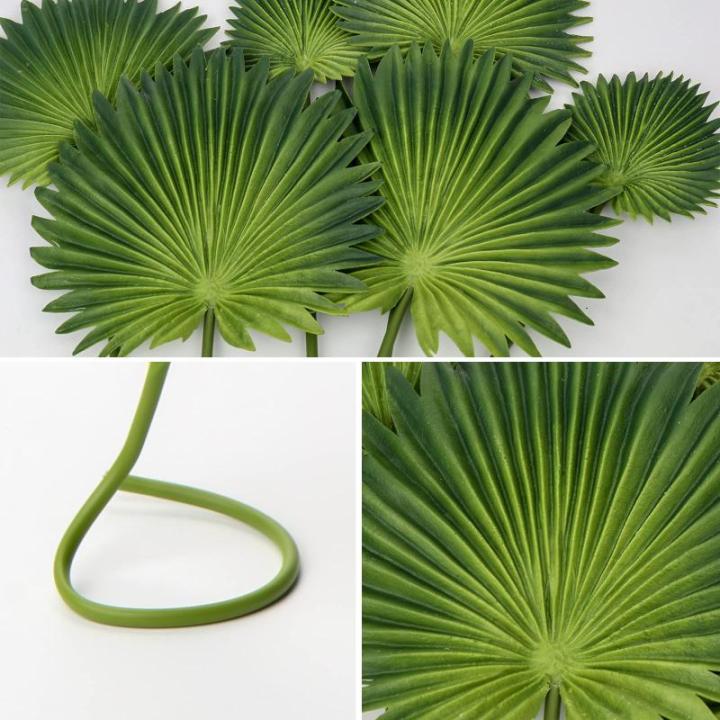 Set van 2 kunstpalmbladeren kunstplant palm PU kunstbladeren met buigzame stee decoratie kunstplant voor huis tuin feest kantoor decoratie bloemenversiering