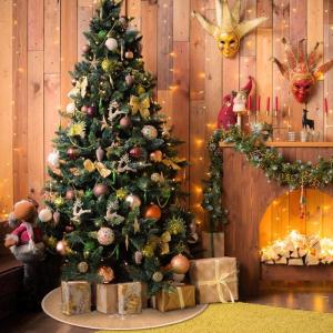 Kerstboomrok, witte sneeuwvlok, bedrukt, hennepdoek, kerstboomtapijt, ornamenten, decoratie voor Kerstmis (75 cm/30 inch)