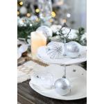 Kerstversieringen 9 stuks 6cm , bevroren winter zilver en wit onbreekbare kerstbal ornamenten decoratie voor kerstboomversiering