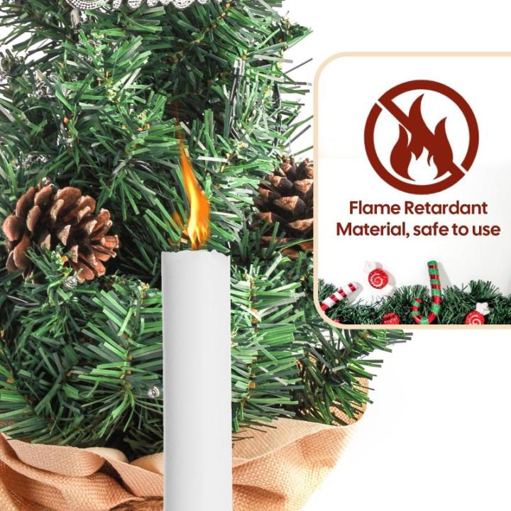 Mini kerstboom kleine kerstboom met verlichting LED tafel kerstboom klein kunstmatig versierd voor Kerstmis decoratie 60 cm