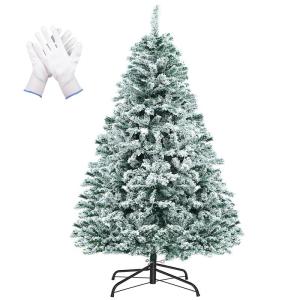 180cm Kunstmatige Kerstboom PVC, 472 Tips Gesimuleerde Dennenboom Met Sneeuw, Kerstboom Zilverspar Snelle Montage, Vouwsysteem Metalen Standaard, Decoraties Voor Binnen En Buiten K