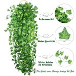 Kunstklimop, 24 stuks, 40 m, hangende klimop, slinger, bladeren, planten, kunstklimop, slinger, geschenken, Kerstmis, keuken, feest, tuin, bruiloft, muur, wooncultuur