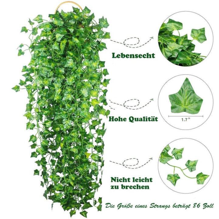 Kunstklimop, 24 stuks, 40 m, hangende klimop, slinger, bladeren, planten, kunstklimop, slinger, geschenken, Kerstmis, keuken, feest, tuin, bruiloft, muur, wooncultuur