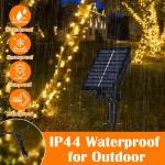 Solar ljuskedja utomhus 22 m 200 LED, 8 Mode Fairy Lights Outdoor Solar, IP44 Weerbestendige Outdoor Fairy Lights voor Kerstmis, Tuin, Tuin, Patio, Bruiloftsdecoraties (Warm Wit)[G