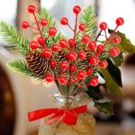 Künstliche Balkonpflanzen Blumenkasten Dekoration, 8 Stück, künstlicher Zweig, Bastelkranz, Pick Künstliches Obst (D, One Size)