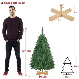 Kunstkerstboom, 122 cm, moeilijk ontvlambaar, pvc-kerstboom met 251 takken, kunstboom, incl. metalen standaard met houtnerf, sparrenhout, groen