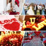 1200 stück Künstliche Rosenblätter, Romantische Rosenblätter Deko, Künstliche Rosenblüten Getrocknet für Hochzeit, Valentinstag, Jahrestag, Tischdekoration, Geburtstag, roma
