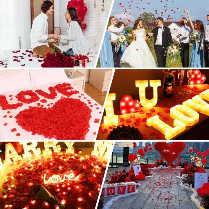 1200 stück Künstliche Rosenblätter, Romantische Rosenblätter Deko, Künstliche Rosenblüten Getrocknet für Hochzeit, Valentinstag, Jahrestag, Tischdekoration, Geburtstag, roma