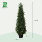 Kunstplant ceder 120 cm in pot, coniferen kunstmatig outdoor UV beschermd voor huis woonkamer tuin veranda decoratie (2 stuks)