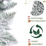 Künstlicher Weihnachtsbaum 210cm Tannenbaum mit LEDs Christbaum aus 100% neuem PVC mit Schnee Weihnachtsbäume mit 700 Spitzen und Metallständer Weihnachtsdeko Geschenk für Fami