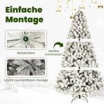 Künstlicher Weihnachtsbaum Tannenbaum mit Beleuchtung, LED Christbaum, Schnee PE+PVC mit 1100 Spitzen und 360 Warm LED, 210 cm mit Metallstand 8 Lichtmodi Weihnachtsdekoration Ges