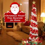 Pop Up Kerstboom, 180 cm, kunstkerstboom met sterkant, opvouwbare versiering, dennenboom met pailletten, decoratieve boom voor kerstdecoratie, binnenruimtes