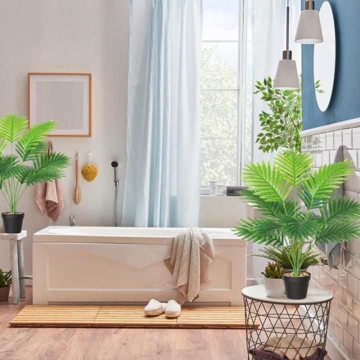 Areca , grote kunstpalm, 68 cm hoog, 12 takken in pot, kunstplant, tropische Hawaï, groen, kunstplant, Real Touch, planten, kunstbloemen, decoratie, kantoorplant, grote groene