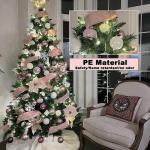 Kerstboomset met kunstbloemen, versierde kerstboom, doe-het-zelf met boomrok, sterkant, ballen, kerstboom voor bruiloften, fee bomen, kerstboom, 180 cm