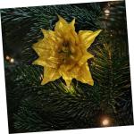21 STK Künstliche Blumen Weihnachtsglitter Rosengirlande Künstliche Weihnachtsblumen Krippendekor Glitzernde Weihnachtssternblume Gold Weihnachtsglitzerblume Weihnachtsbaum Sport