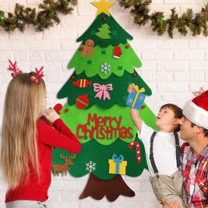 Kid Felt Christmas Tree | Wall Art Decor | Christmas Tree Wall Decor | Felt Christmas Tree | Christmas Tree For Kids Interactive Fun For Children's Rooms, Bedrooms, Dormitories