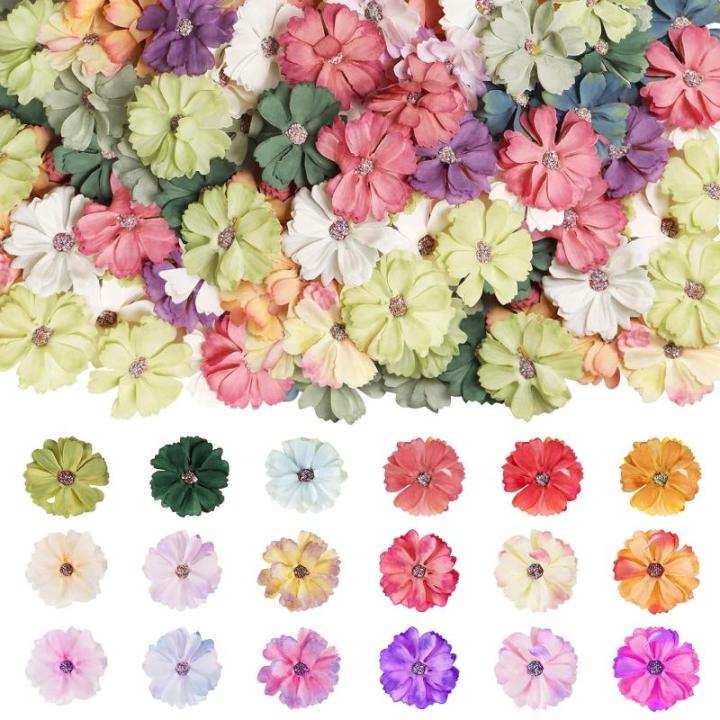 50 stuks kunstmadeliefjeskoppen, voor decoratie, decoratieve , voor bruiloft, feest, knutselen, feest (meerkleurig)