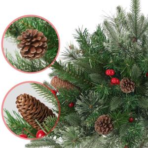 Pflanzgefäß für den Urlaub, Weihnachtsdekoration, für den Außenbereich, künstliche Kiefernbäume mit Stativpfahl, Weihnachts-Veranda-Dekoration, Stil B One