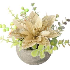 Kunstbloem (1 gouden kerstster)