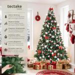 Künstlicher Weihnachtsbaum, naturgetreue Spritzguss- und PVC-Nadeln, biegsame künstliche Tannenzweige, Weihnachtsbaum künstlich mit Metallständer, Weihnachtsbaum als Weihnachts
