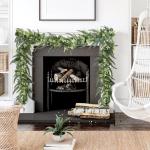 Kunstmatige eucalyptus met wilgenbladeren, slinger, 4 stuks, kunstgroen, bladerenslinger, hangende wijnstokken, plant voor bruiloft, thuis, tafel, tuindecoratie