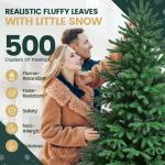 Nordmann Kunstkerstboom, pvc en PE, 150 cm, met houten standaard, moeilijk ontvlambare automatische kerstboom, natuurgetrouwe kunstkerstboom