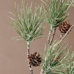 Kerstdennentak, groen-grijs, 87 cm, kunstdennentak met natuurgetrouwe dennenappels en naalden, kerstdecoratie, tafeldecoratie voor Kerstmis, kerststuk