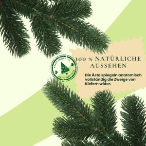 Kunstkerstboom, 250 cm, natuurgetrouwe 100% spuitgietkerstboom met houten standaard, Made in EU, kunstkerstboom