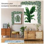 2 stuks eucalyptus slinger, kunstslinger, plant 1,8 m, hangende groene bladeren, decoratie met witte bloemen, zilveren dollar, eucalyptusranken, voor achtergrond, bruiloft, boog, g