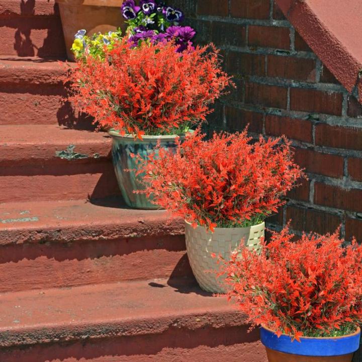 Kunstplanten, bloemen, in pot, net echt uv-bestendig, 10 bundels , , balkonplanten, struiken, decoratie, kunstbloem, lavendel voor tafel, huis,