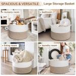 Opbergmand, opbergmand kinderkamer, wasmand kinderen, grote mand, kerstboommand, mand voor dekens, babyspeelgoed, gevlochten mand, 55 x 35 cm, bruin