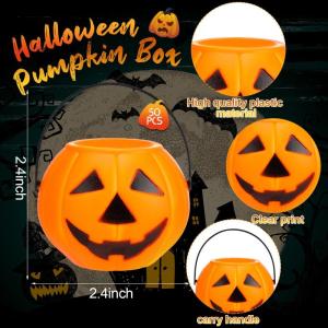 50 Halloween Mini Kürbisse Eimer Kunststoff Halloween Kürbisse Eimer Trick or Treat Lagerung Bulk Halloween Süßigkeiten Halter Behälter für Kinder für Halloween Dekorationen