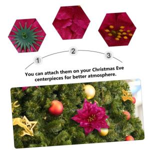 21 STK künstliche Blumen für Weihnachtsbaum gefälscht funkeln Hochzeitsdeko weihnachtsdeko kunstpflanze künstliche Pflanzen glitzernde weihnachtsblume Weihnachtsglitzerblumen S