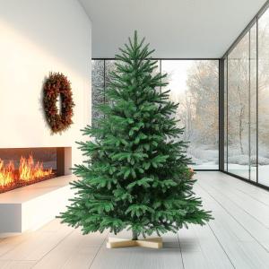 Kuro sagol Künstlicher Weihnachtsbaum Tannenbaum 150cm, Ø 80cm, 500 Spitzen, schwer entflammbar, realistischer Christbaum Tanne mit Ständer