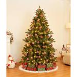Kunstkerstboom met verlichting, kleurrijke led met houten standaard, kerstdecoratie, 150 cm