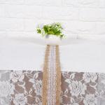 Juteband mit weißer Spitze, rustikaler Stil, Hochzeit, Party, Basteln, Dekoration, 6 Stück
