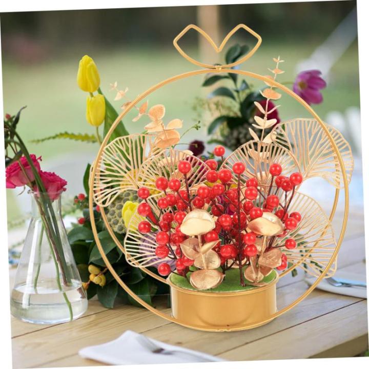 Künstlicher Blumenkorb Hochzeitsgeschenke Hochzeitsblumenarrangement Christbaumschmuck Für Paare Wohnakzente Dekor Hochzeitsverzierung Aus Roten Beeren Paargeschenk Eisen