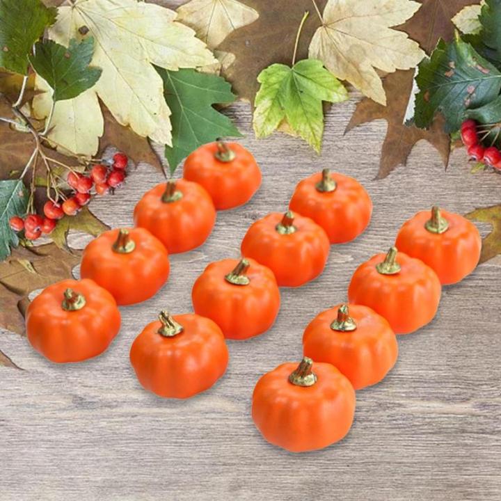 12 stuks schuimpompoenen, kunstpompoenen, kleine kunstpompoenen, oogst, decoratieve pompoenen voor plank, tafel, feest, woondecoratie
