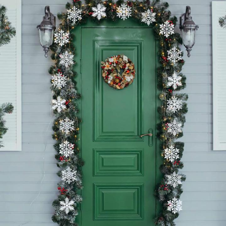 20 stuks sneeuwvlokken kerstboomdecoratie, kerstboomversiering, sneeuwvlokken, witte sneeuwvlokken, kerstboomversiering, hangende ornamenten voor kerstdecoratie