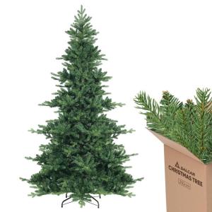 Kunstkerstboom, 210 cm, dennenboom, van kunstpvc en PE, klap-parasolsysteem, kunstkerstbomen, 130 cm extra grote boomdiameter