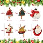 6 stuks kerst engel kerstman sneeuwpop kerstboomversiering van metaal
