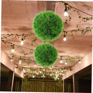 Ball aus Kunstrasen Künstliche Formschnittkugel Kunstrasenball hängende Pflanzenkugel weihnacjtsdeko deckenverkleidung Topiary-Ball lebendige Formschnittkugel Plastik Green