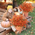 Kunstbloemen, herfst, 8 bundels kunstbloemen, herfstdecoratie, kunstbloemen, herfst, balkonplanten, zijden bloemen, herfsttakken, herfstdecoratie voor binnen en buiten, tuin, tafel