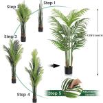 Kunstpflanzen Groß Areca Kunstpalme 160cm Künstliche Areca Palme Pflanzen 15 Zweige im Topf Tropical Hawaii Grün Fake Plant Dekopflanzen für Schlafzimmer Büro Garten Hochzeit 