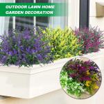 Kunstmatige lavendel bloemen, 8 bundels nep decoratieve bloemen buiten kunstmatige lavendel plant boeket plastic faux bloem voor tuin