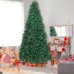 Kunstkerstboom, 180/225/275 cm, dennenboom met metalen standaard, kunstboom kerstklapsysteem, pvc-naalden, ideaal voor thuis, kantoor, winkels en hotels, groen (275 cm)