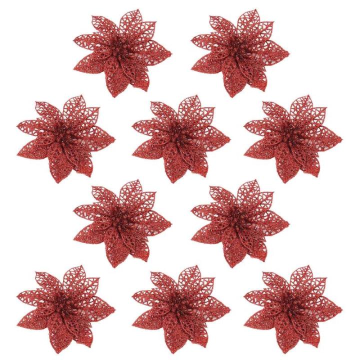 Weihnachtsblumen Künstlich-Christmas Decorations-Weihnachtsdeko Blumen-Weihnachtsschmuck Weihnachtsstern Künstlich Kunstblumen Weihnachten Weihnachtskugeln Christbaumschmuck 2024