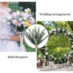 24 stuks eucalyptus kunstmatige, donkergroene kunstmatige eucalyptusplant, bladeren, decoratie, zilveren dollar voor bruiloftsfeesten, feesten, thuis, tafeldecoratie, bloemenarrang