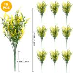 Kunstplanten, in pot, net als echte UV-bestendig, 10 bundels nepbloemen, kunstbalkonplanten, struiken, decoratie, , lavendel voor tafel, huis, tuin, decoratie (jaune)
