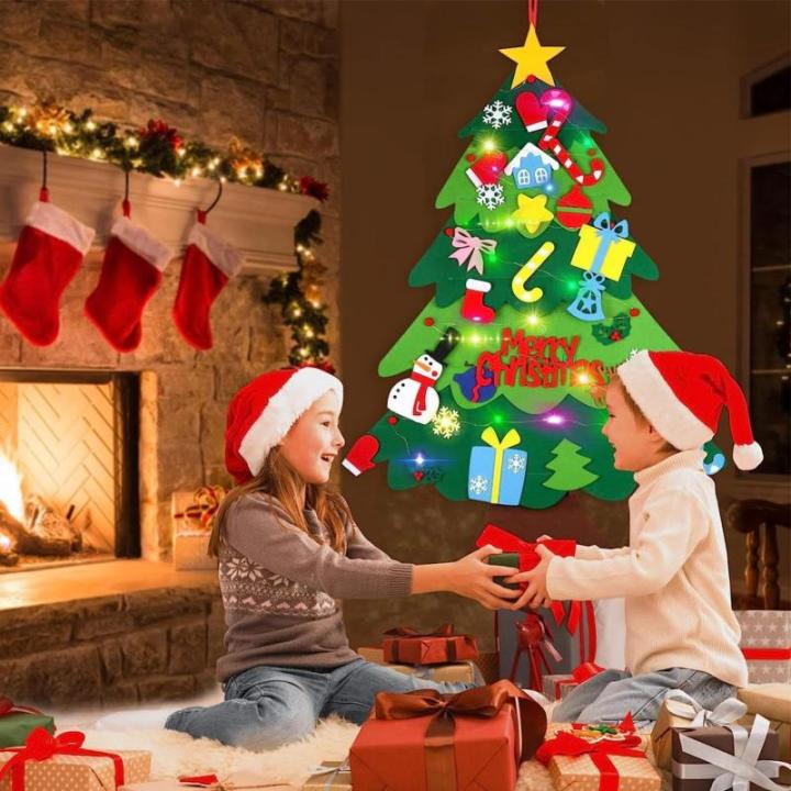 Kid Felt Christmas Tree | Wall Art Decor | Christmas Tree Wall Decor | Felt Christmas Tree | Christmas Tree For Kids Interactive Fun For Children's Rooms, Bedrooms, Dormitories